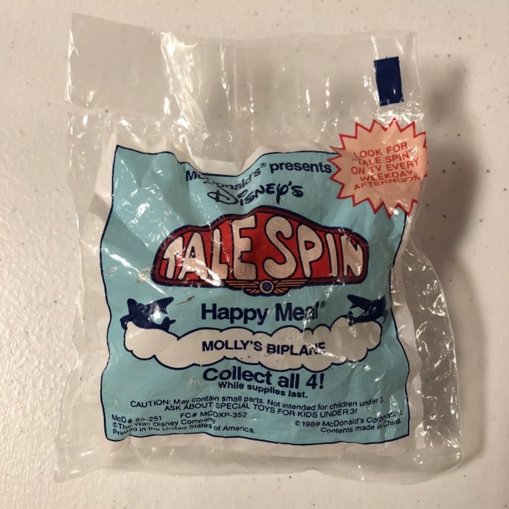 NEW  1989 McDonald’s Happy Meal Toy Disney’s Tale Spin MOLLY’S BIPLANE